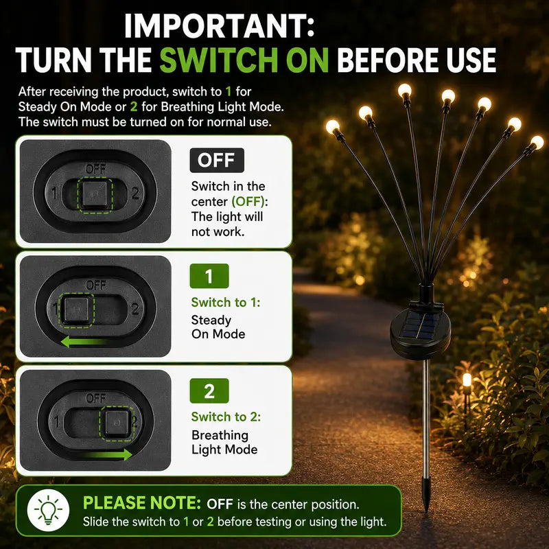 Solar Firefly LED Garden Lights