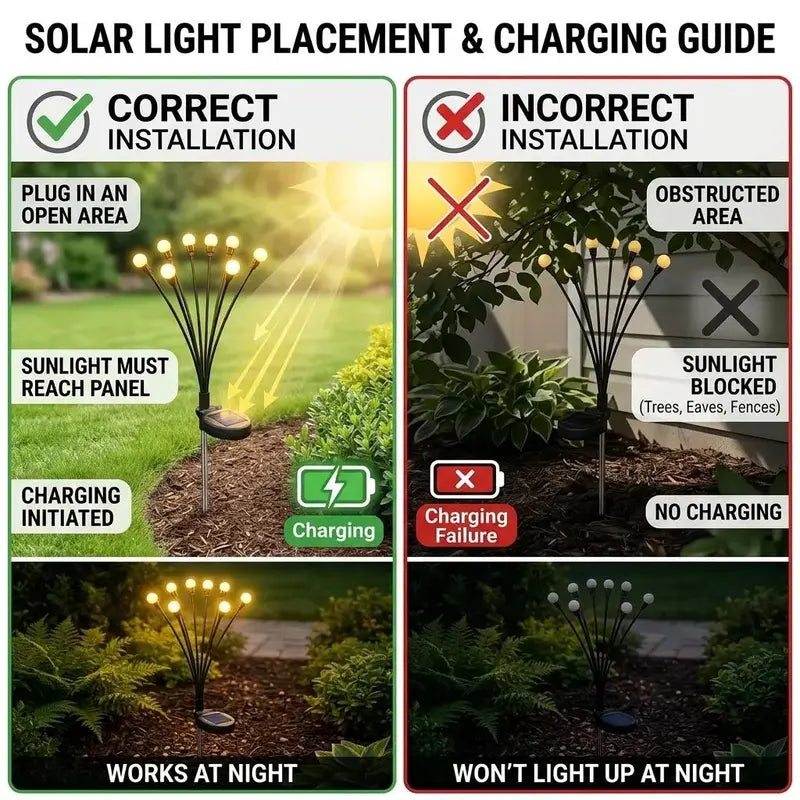Solar Firefly LED Garden Lights