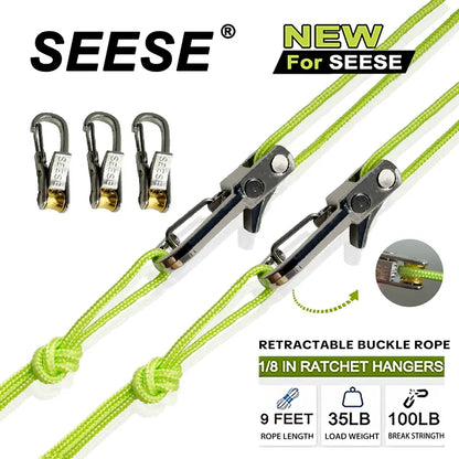 SEESE Retractable Rope Tensioner & Buckle Tie Down Tool
