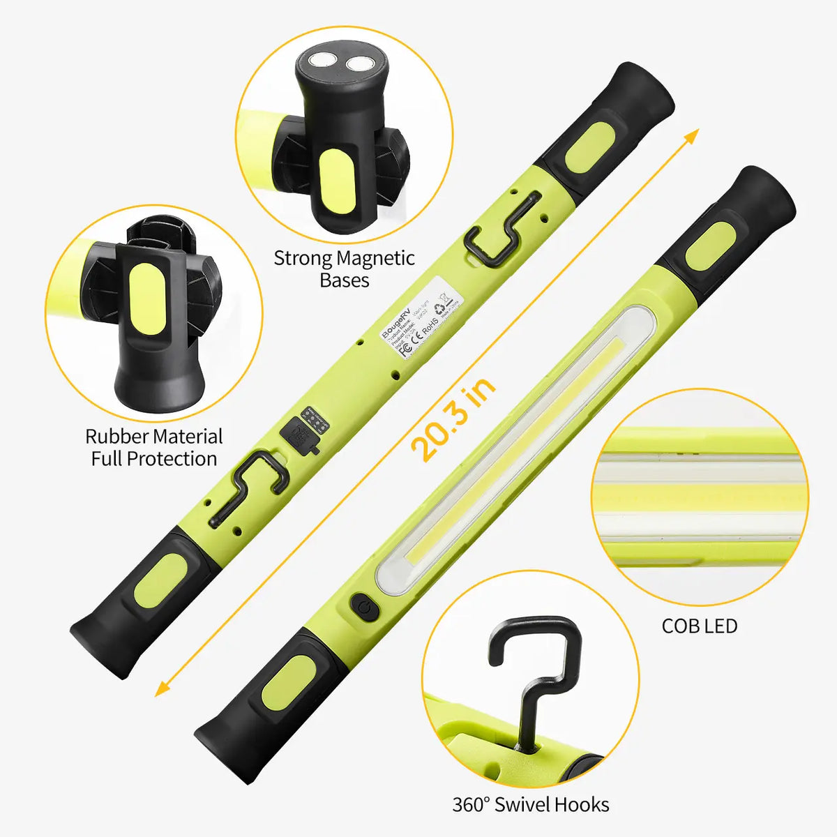 3000LM Under Hood Work Light Bar – Magnetic LED Work Light for Car Repairs & Garage Use